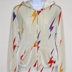 Aviator Nation velour zip up hoodie
